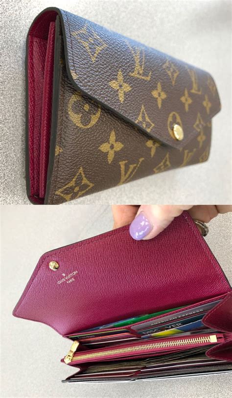 lv louis vuitton sarah long wallet pink|Louis Vuitton wallet women real.